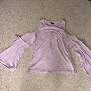 Open shoulder pink AE Sweater